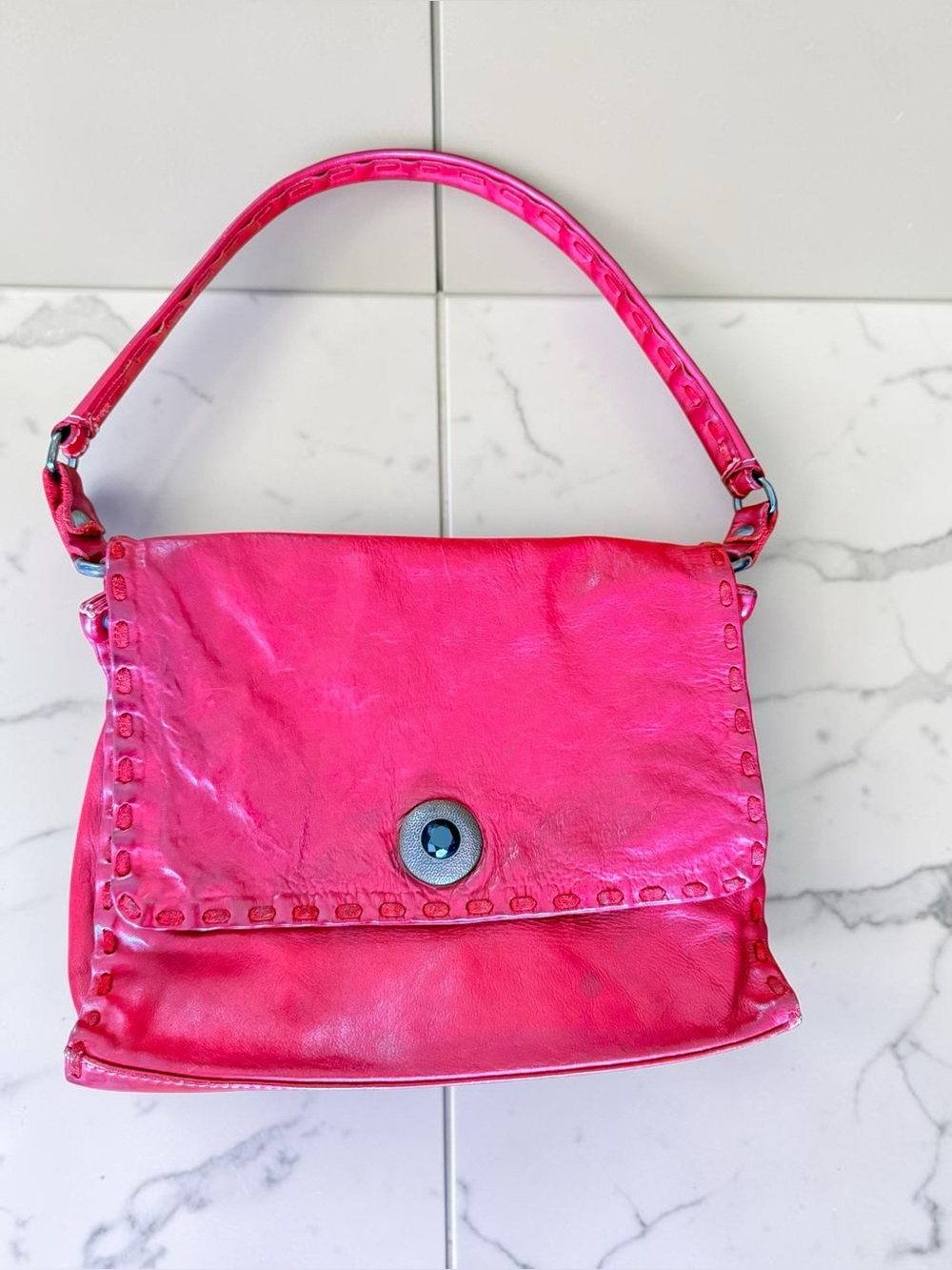 Campomaggi red leather shoulder bag